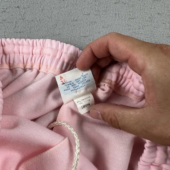 Vtg 80s Adidas Track Pants Large Pink Straight Leg Draw String Elastic Waist‎ - Picture 16 of 16